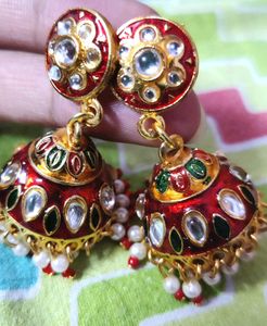 Red Jhumkas