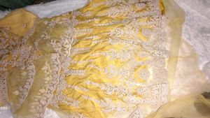 Beautiful Yellow Anarkali FrockWith Plazzo Dupatta