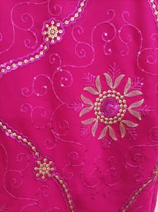 Elegant Pink Embroidered Saree