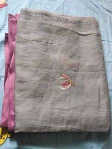 Elegant Grey Saree with Pink Border