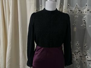 Vintage Black Embellished Top