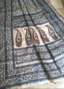 NEW cotton silk floral printed saree attached fall