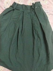 Green Pleated Skirt For Girl