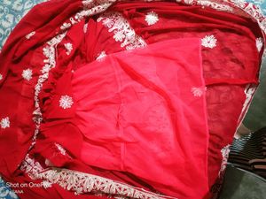 Pink Chikankari Work Skirt