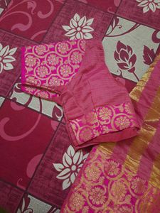 Pink &amp; Gold Saree