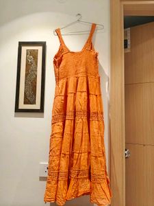 Orange Embroidered Dress