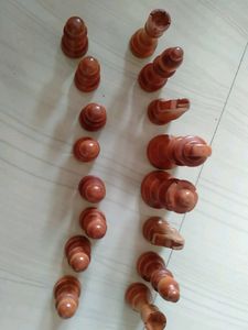 Antique Wooden Chess Coins Black Only
