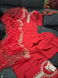 Red Kurta Set &amp; Dupatta m and L