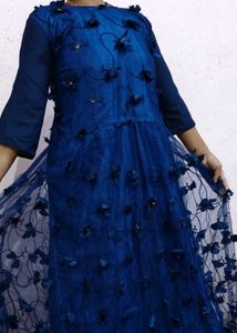 Blue Floral Vintage Gown