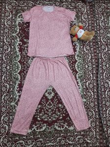 Pink Colour Night Suit
