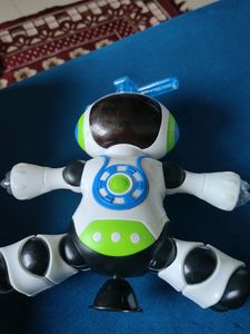 Birthday Basket Dancing Robot Music 3D Flashing Lights 360 Degree Rotation Toy Robot for Kids