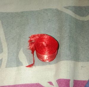 Red Satin Ribbon 🎀 For Crafts Or Braid For School Going Girls