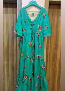 Sea green maxi Empire Waist Dress