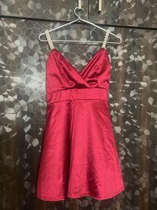 Beautiful Party Wear Dress With Pearl Strap