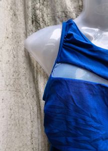 Blue One-Shoulder Swimsuit