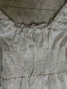 White Eyelet Off-Shoulder Dress