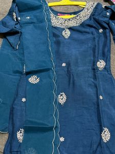 Elegant Blue Kurta with dupatta and pant