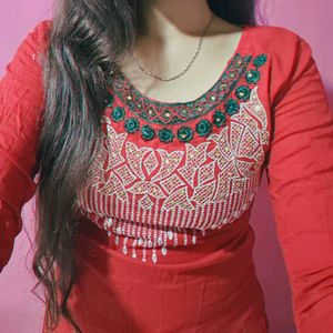 Kurti Red Cotton