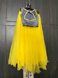 Yellow &amp; Gray Lehenga Choli Set