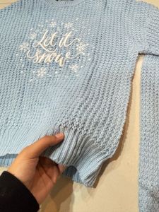 Light Blue 'Let it Snow' Sweater