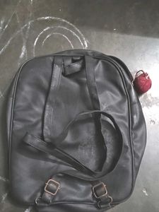 Black Floral Accent Backpack