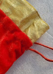 Price DropVelvet Red Wedding Potli With Golden Lac