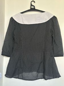 Polka Dot Peplum Top