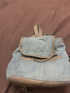 Striped Canvas Backpack