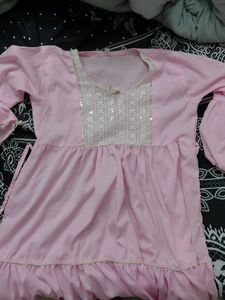 Pink Top with Lace Detail