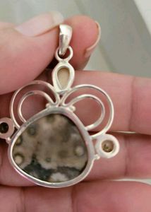 92.5 Agate Pendant Pearl And Peridot