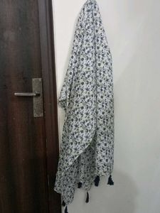 Floral Tassel Throw Scarf
