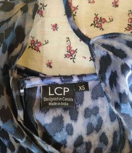 Blue Leopard Print Mini Dress