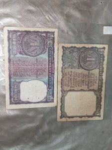 Two Vintage Indian One Rupee Notes 1963 and 1980