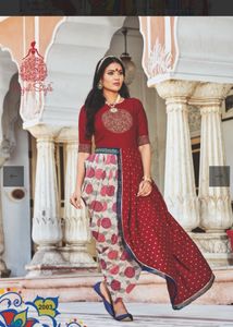 Elegant Maroon Dhoti Style Kurti/ Dress