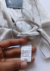 Grey Satin Crop Top 🩶