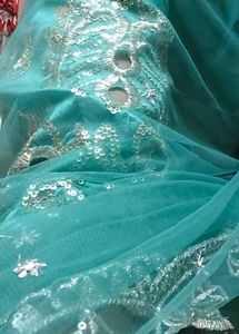 Teal Embroidered Gharara Set