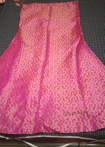 Golden Kurti With Pink Skirt Set