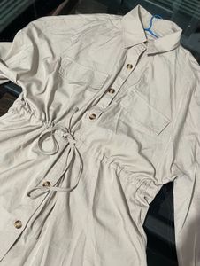 Beige Shirt Dress