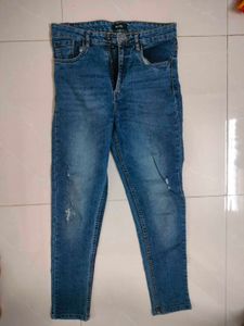 Dark Blue Torn Skinny Zudio Jeans For Women