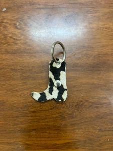 Cow Print Boot Keychain