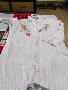 Striped Floral Embroidered Top