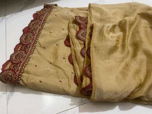 Elegant Sari with Intricate Border