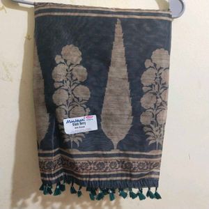 Manubhari Black Berry Saree with Blouse