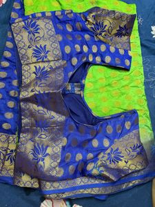 Green &amp; Blue Saree (with Stitched Blouse)
