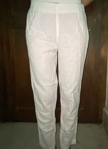 W Pants white Cotton