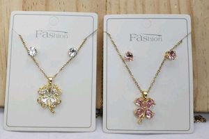 Rose Gold Necklace &amp; Earring Set
