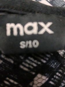 Max Black Button-Down Top w/ Lace Detail