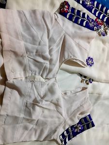 White Embroidery Saree