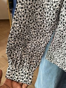 Shein Modest Cotton Floral Print Blouse