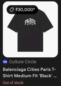 Balenciaga Cities Paris T-Shirt Medium Fit &#39;Black